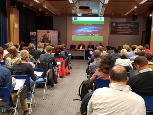 V sodelovanju z Ministrstvom za izobraževanje, znanost in &scaron;port smo organizirali predstavitev dveh evropskih finančnih mehanizmov, LIFE in OBZORJE 2020.